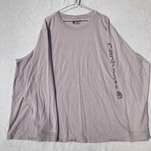 Salmon Pink Carhartt Long Sleeve Spellout T Shirt spell out women's work gear